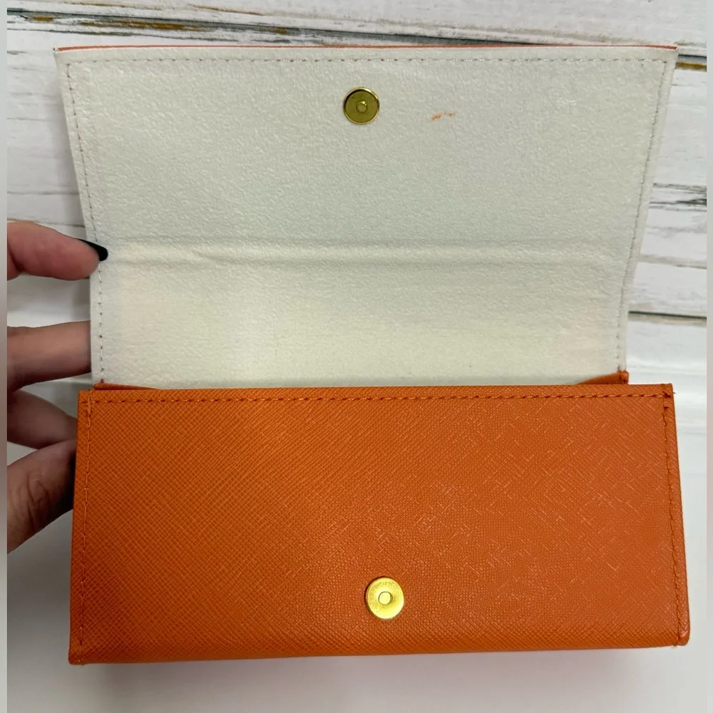 Tory Burch Orange Saffiano Leather Eyeglass/Sunglass Case (no frames included)